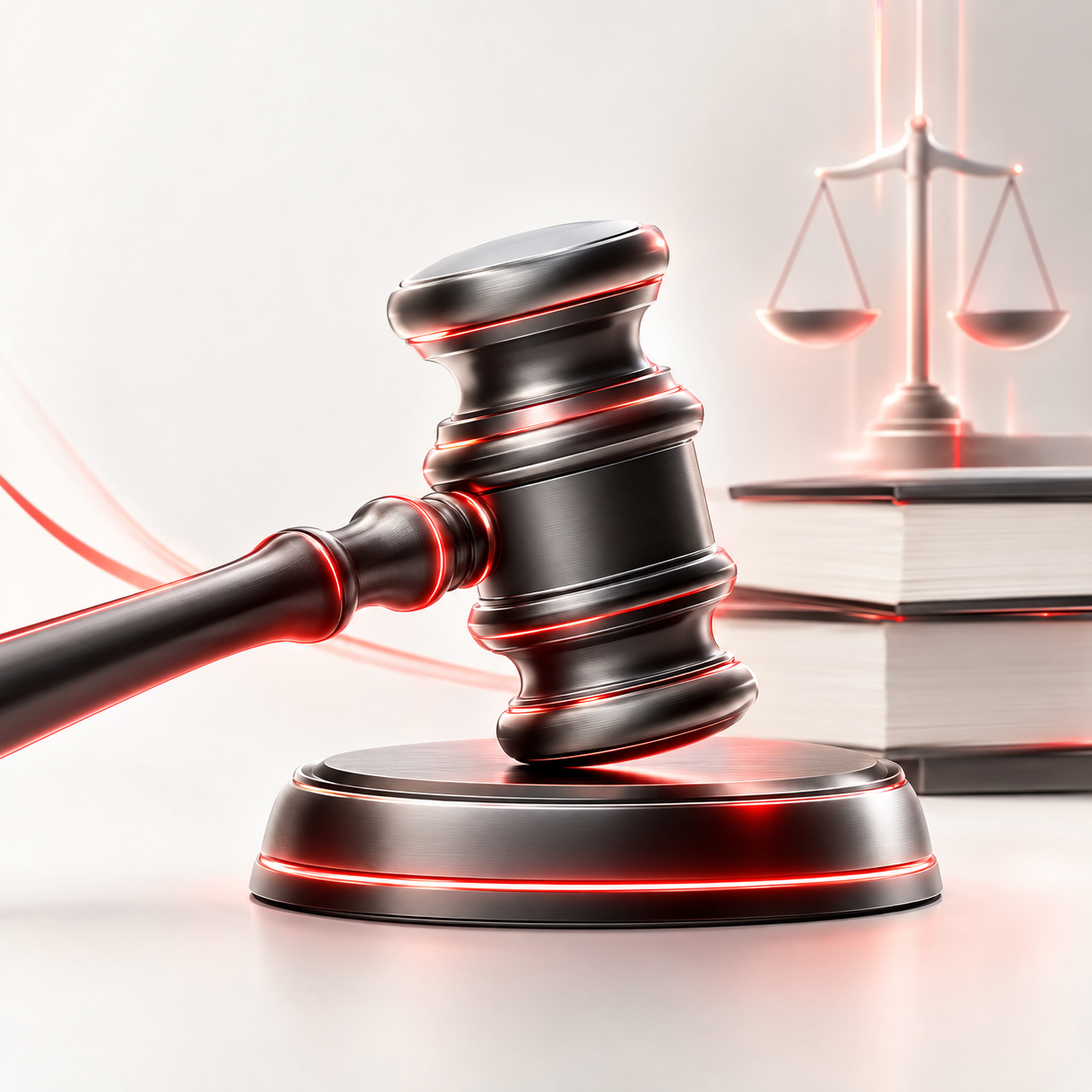 Futuristic Neon Justice Gavel