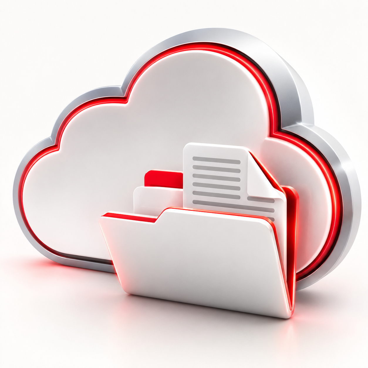 Glossy Neon Cloud Storage Icon