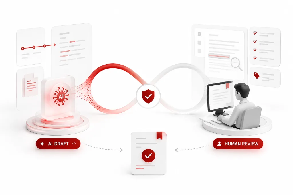 AI draft and human review workflow loop