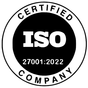 ISO 27001:2022 certification badge demonstrating Medical Legal Spider's commitment to data security and HIPAA compliance